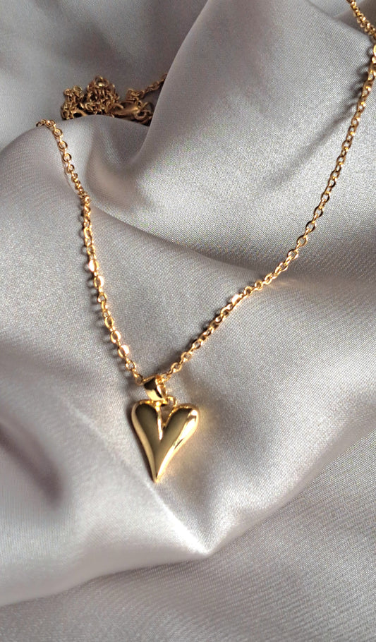 Gullbelagt Halskjede 45cm Heart.